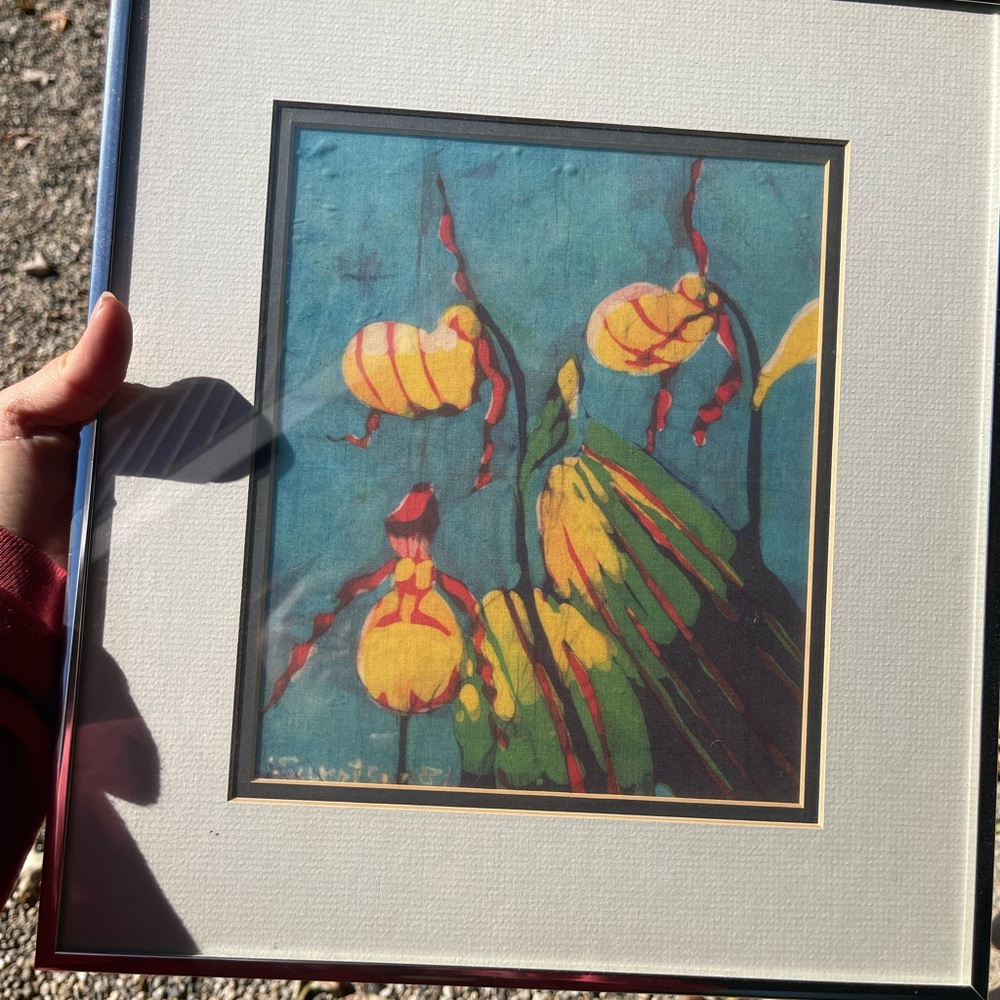 Silk or linen art professionally framed